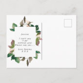 あなたは私の花嫁の付き添いのボーホーフローラ 案内ポストカード (裏面)