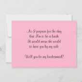 あなたは私の花嫁の付き添いブーケ招待状 招待状 (裏面)