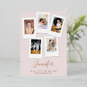 あなたは私の花嫁の友人の写真フォイルカードになる 箔招待状 (立ち正面)