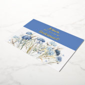 あなたは私の花嫁の埃っぽい青い花になるだろうか 箔招待状 (回転した状態)