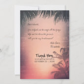 あなたは私の花嫁の夏のヤシの木のライトになる 招待状 (裏面)