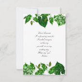 あなたは私の花嫁の森の森カリグリーンWhit 招待状 (裏面)