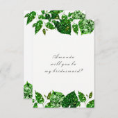 あなたは私の花嫁の森の森カリグリーンWhit 招待状 (正面/裏面)