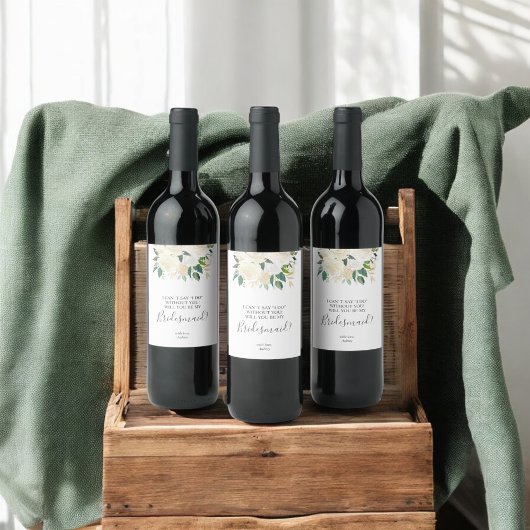 あなたは私の花嫁の緑の白い花になるだろうか ワインラベル