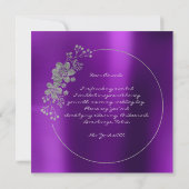 あなたは私の花嫁の銀紫メタリックになるだろうか 招待状 (裏面)