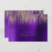 あなたは私の花嫁の黄金色の雨の紫の梅になるのだろうか 招待状 (正面/裏面)