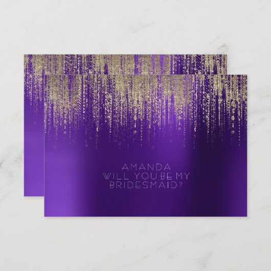 あなたは私の花嫁の黄金色の雨の紫の梅になるのだろうか 招待状 (正面/裏面)