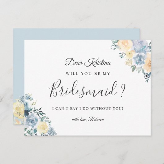 あなたは私の花嫁ボヘミアン・バニラブルーになるのだろうか インビテーションポストカード (正面/裏面)