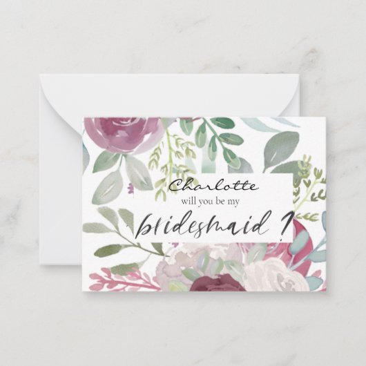 あなたは私の花嫁ボホフローラ水色 ノートカード (正面)