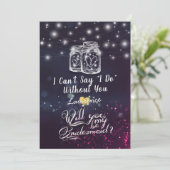 あなたは私の花嫁メイソンの瓶パープルのライトになるだろうか 招待状 (スタンド正面)