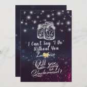 あなたは私の花嫁メイソンの瓶パープルのライトになるだろうか 招待状 (正面/裏面)