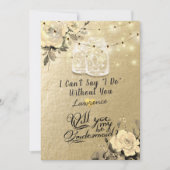 あなたは私の花嫁メイドのフローラメイソンの瓶のライトになる 招待状 (正面)