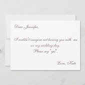 あなたは私の花嫁付き添いになりますか。ヴィンテージレ素朴ース 招待状 (裏面)