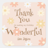 あなたは私の誕生日を素晴らしくデイジー スクエアシール (正面)
