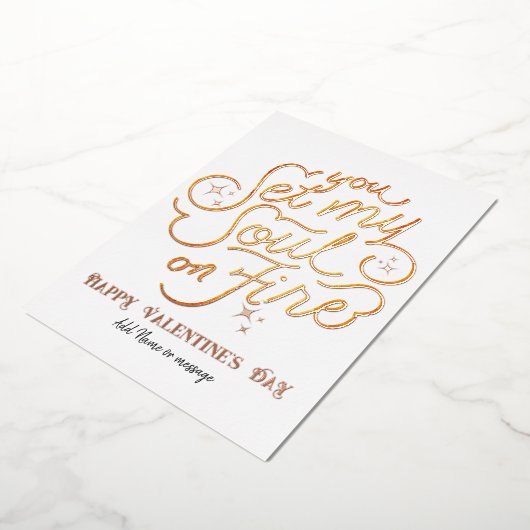 あなたは私の魂に火をつけた バレンタインデー記念日 箔シーズンカード (回転した状態)