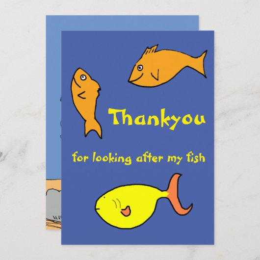 あなたは私の魚のカードを預かってくれてありがとう サンキューカード (正面/裏面)