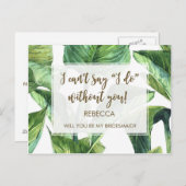 あなたは私のbridesmaidカードのパームの熱帯離れのように インビテーションポストカード (正面/裏面)