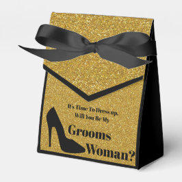 あなたは私のgroomswoman黒い金ゴールド提案を行う フェイバーボックス