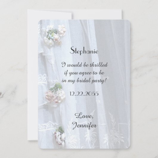 あなたは私のJr.ブライドメイド、ヴィンテージレース招待状 招待状 (裏面)
