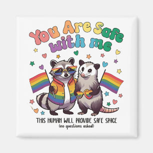 あなたは私のLGBTアライグマ動物と一緒に安全である マグネット