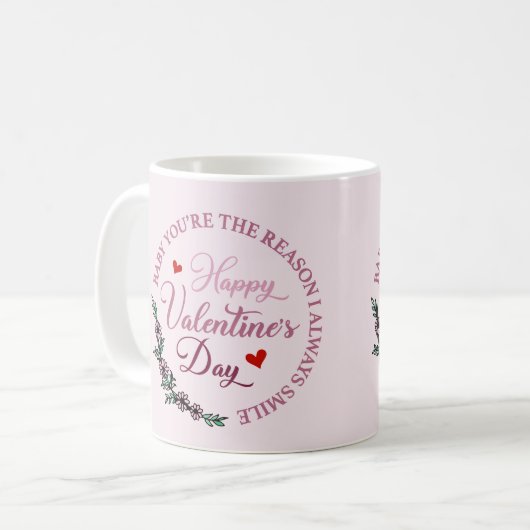 あなたは私はいつもスマイルバレンタイン コーヒーマグカップ (正面左)