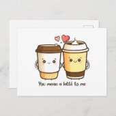 "あなたは私へのラテを意味する"かわいいラテ ポストカード (正面/裏面)