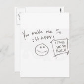 あなたは私をとても幸せにする:私は恋しく思あなたに ポストカード (正面/裏面)