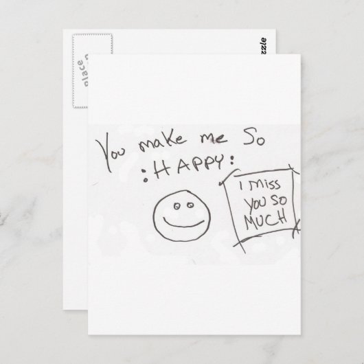 あなたは私をとても幸せにする：私は恋しく思あなたに ポストカード (正面/裏面)