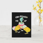 あなたは私をディノの卵のイースターおもしろいクラック カード (黄色い花)