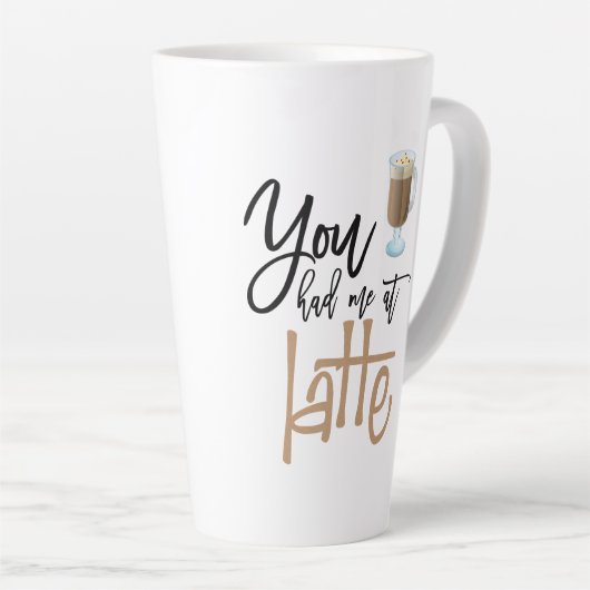 あなたは私をラテおもしろい引用文コーヒーユーモアで飲んだ カフェラテマグ (右アングル)