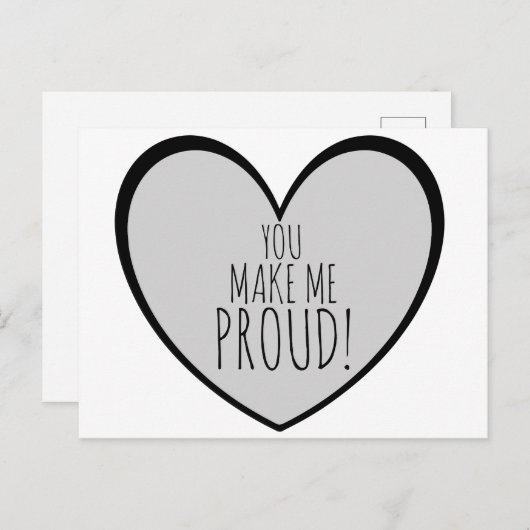 あなたは私を可愛い大誇りを持ったきなハートにする ポストカード (正面/裏面)