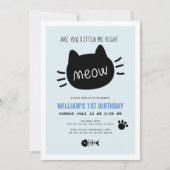 あなたは私を右モーブルー誕生日 招待状 (正面)