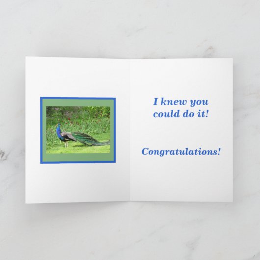 "あなたは私を孔雀誇りを持ったとして作った"/孔雀の写真 カード (内部)