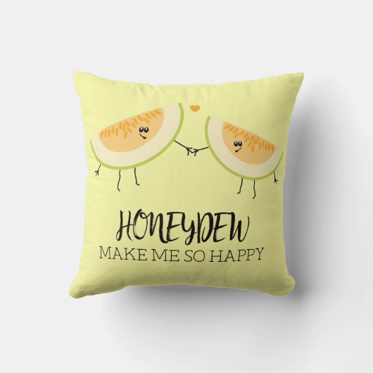 あなたは私を幸せなメロンおもしろいグルメ引用文 クッション (裏面)