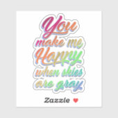 あなたは私を幸せにする時は空が灰色 |レインボー シール (シート)