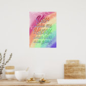 あなたは私を幸せにする時は空が灰色 |レインボー ポスター (キッチン)