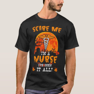 あなたは私を怖がらせることができないナースカボチャHalloween Cos Tシャツ