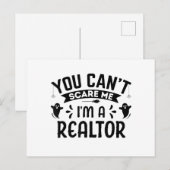 あなたは私を怖がらせることができない不動産仲介業者面白いハロウィーンレア シーズンポストカード (正面/裏面)