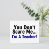 あなたは私を怖がらせる先生青と黒 ポストカード (スタンド正面)