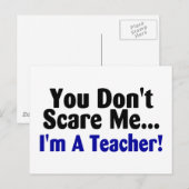 あなたは私を怖がらせる先生青と黒 ポストカード (正面/裏面)