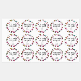 あなたは私を溶かすカラフルハートバレンタインギフト ラベル