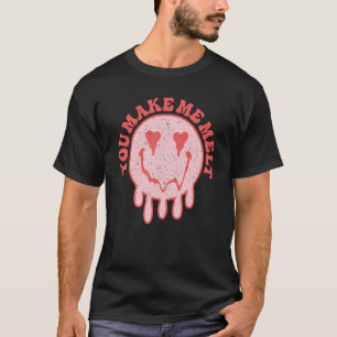 あなたは私を溶かすグルービーハッピー顔バレンタインデー Tシャツ