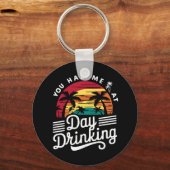 あなたは私を飲んで昼におもしろいレトロビーチ キーホルダー (正面)