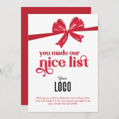 あなたは私達の素敵なリスト会社のホリデーカードを作った シーズンカード (正面/裏面)