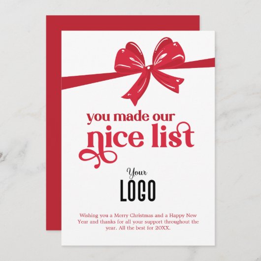 あなたは私達の素敵なリスト会社のホリデーカードを作った シーズンカード (正面/裏面)