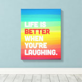 あなたは笑いながら生きる引用文 キャンバスプリント (インサイチュ (ウッドフロア))