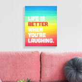 あなたは笑いながら生きる引用文 キャンバスプリント (インサイチュ (リビング))