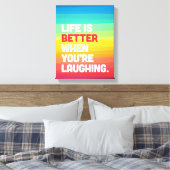 あなたは笑いながら生きる引用文 キャンバスプリント (インサイチュ (寝室))