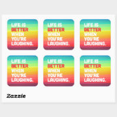 あなたは笑いながら生きる引用文 スクエアシール (シート)