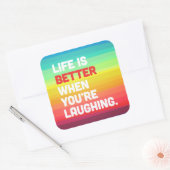 あなたは笑いながら生きる引用文 スクエアシール (封筒)